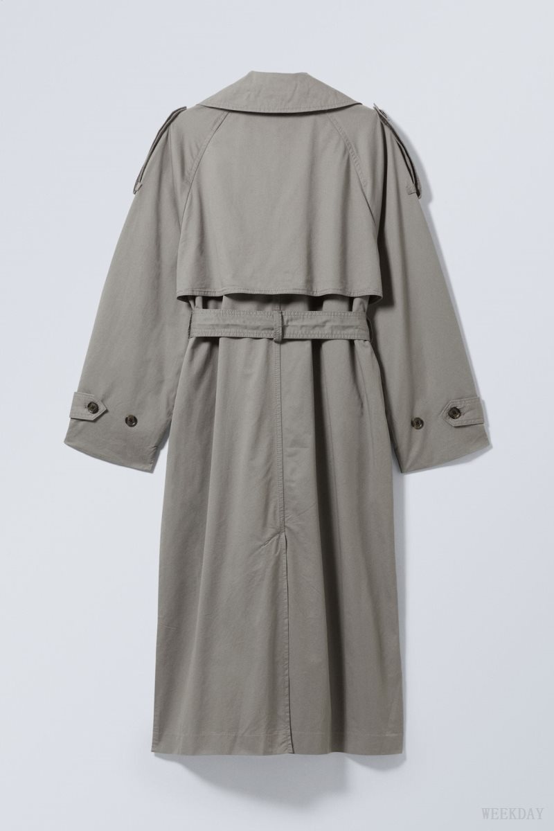 Weekday Zenni Oversized Trench Dark Grey | BNMV2275