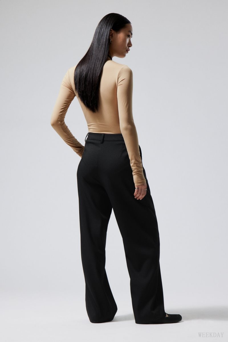 Weekday Zia Suit Trousers Black | QKSF4839