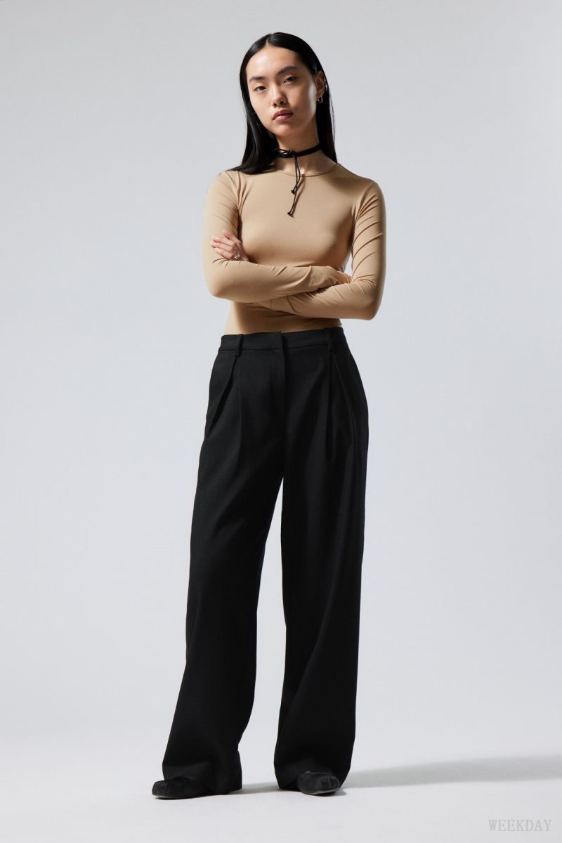 Weekday Zia Suit Trousers Black | QKSF4839