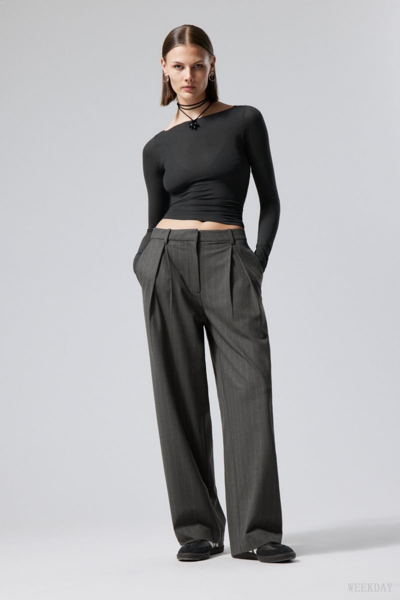 Weekday Zia Suit Trousers Grey | BBGH8697